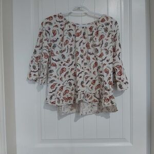 FLORAL PEASANT STYLE TOP/B2
